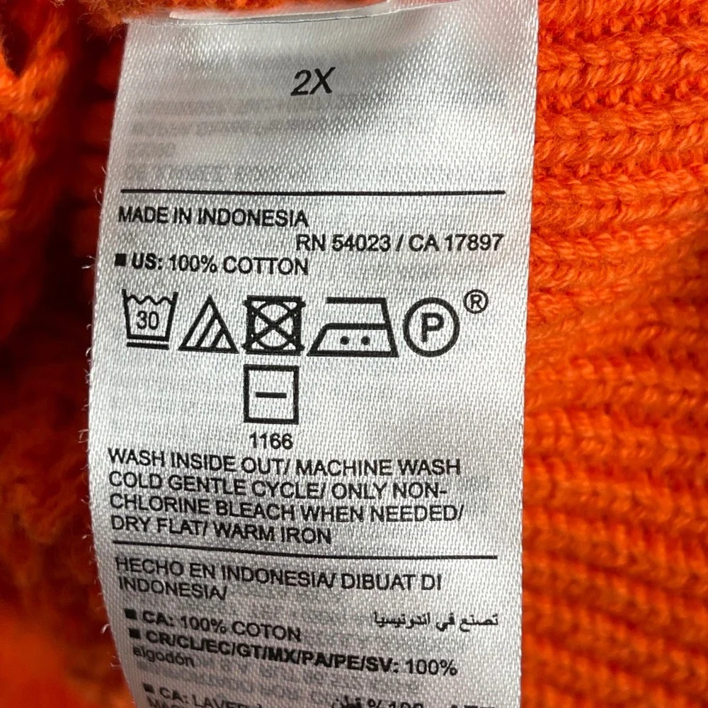 Old Navy Open Stitch Sweater Women Plus Size 2X Warm Sunset Orange Dolman Sleeve